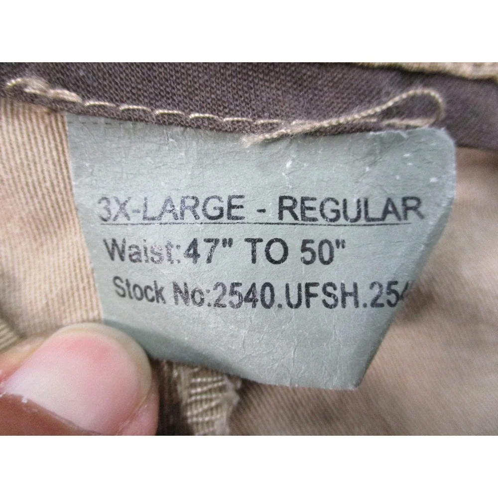 Mens Khaki Cargo Shorts 3X-Large Regular Tan Multi Pocket Utility 2540.UFSH.254